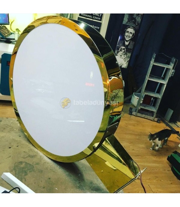 Işıklı gold krom fileli daire hazır tabela