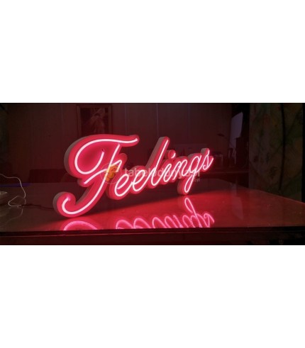 Fransa Feelings Neon Görünümlü Led Tabela