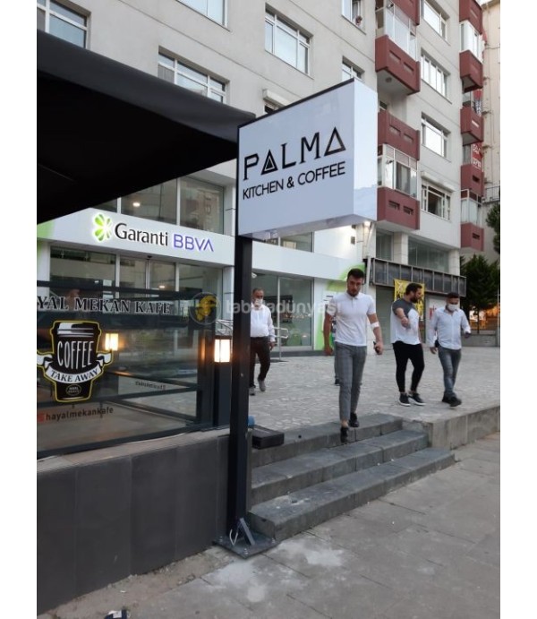 Palma Kitchen Coffee Ayaklı Çift  Taraflı Işıklı Tabela