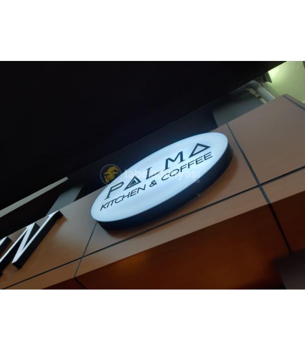 Palma Kitchen Coffee Tek Taraflı Işıklı Elips Tabela