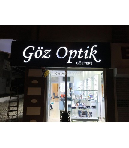 Göz Optik Işıklı Kristal Tabela