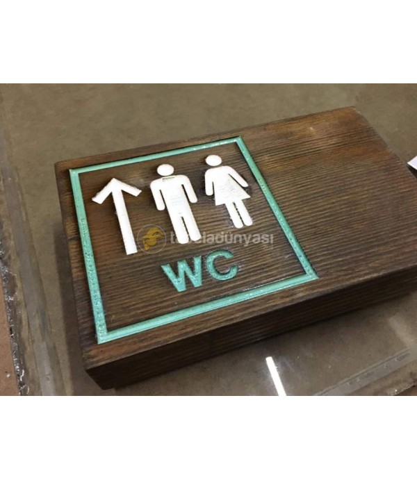Eskitme Ahşap bay bayan wc yönlendirme