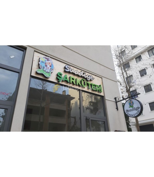 Suadiye Şarküteri Işıklı Ahşap Kutu Harf Tabela