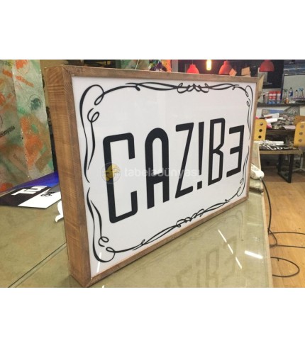 Cazibe Bar Çift Taraflı  Ahşap Small Light Box