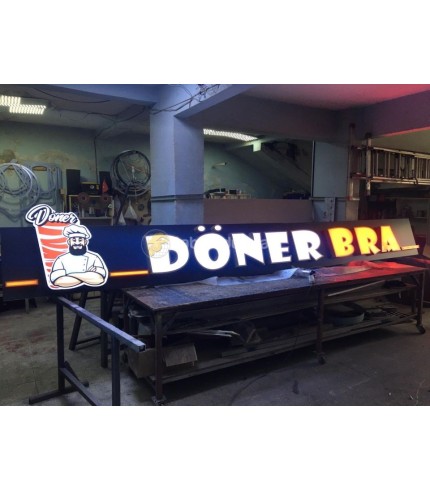 Döner Bra Almaya Işıklı tabela