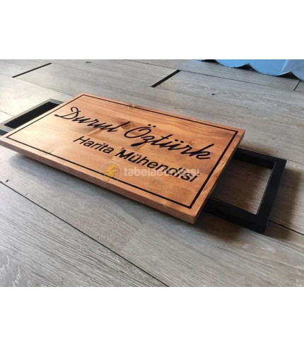 Durul Harita Mühendislik Ahşap Kapı Tabelası