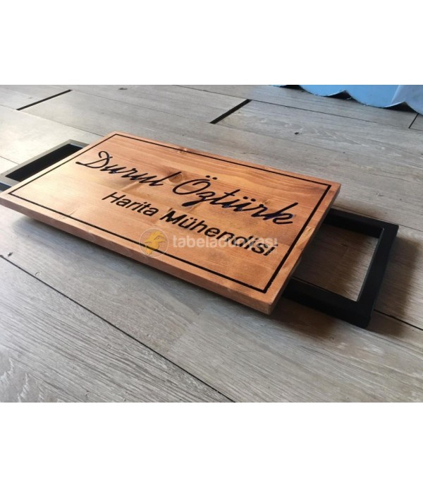 Durul Harita Mühendislik Ahşap Kapı Tabelası
