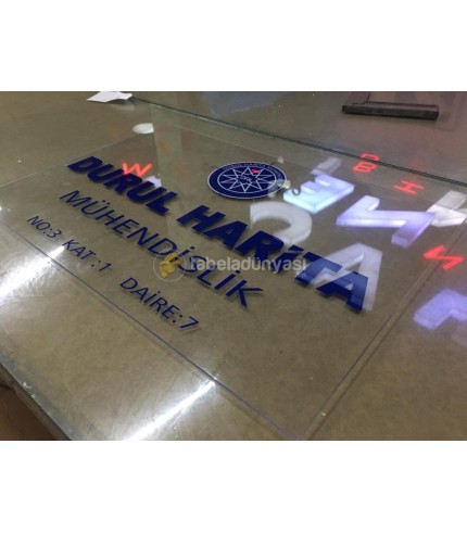 Durul Harita Mühendislik Pleksi Kapı Tabela