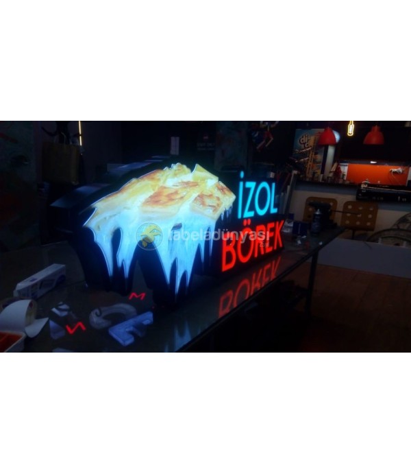 İzol Börek 3D Led Tabela