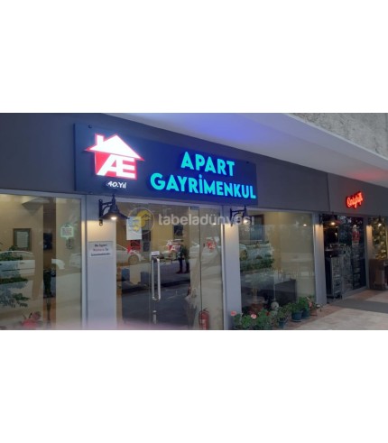 Apart Gayrimenkul Işıklı Kutu Harf Tabela