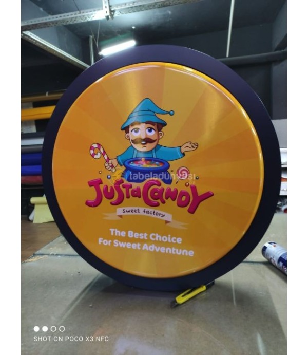 justa candy ışıklı hazır daire tabela
