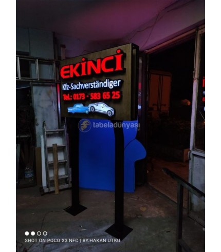 Ekinci Almanya Ahşap Işıklı Kanopi Tabela