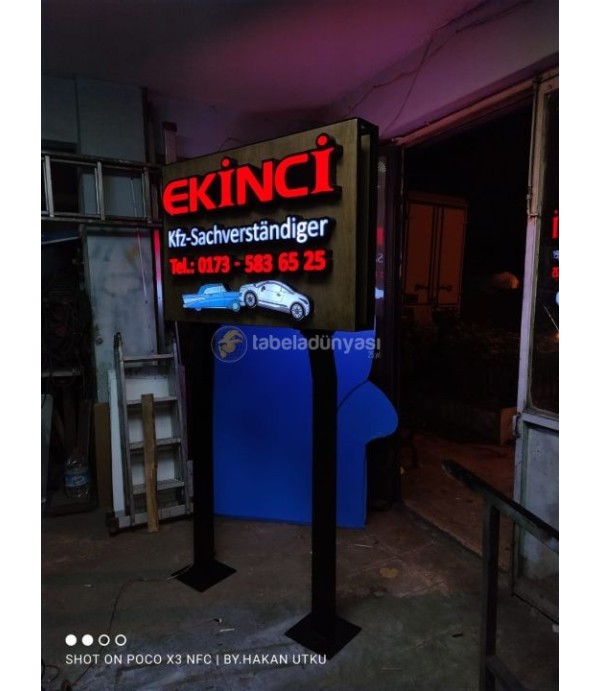 Ekinci Almanya Ahşap Işıklı Kanopi Tabela