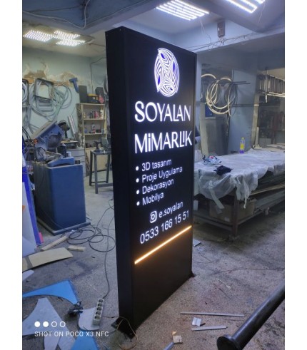 Soyalan mimarlık Işıklı Kanopi Totem Tabela