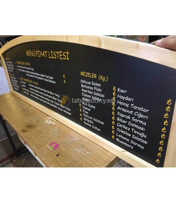 Restaurant menü panosu 4 resimli