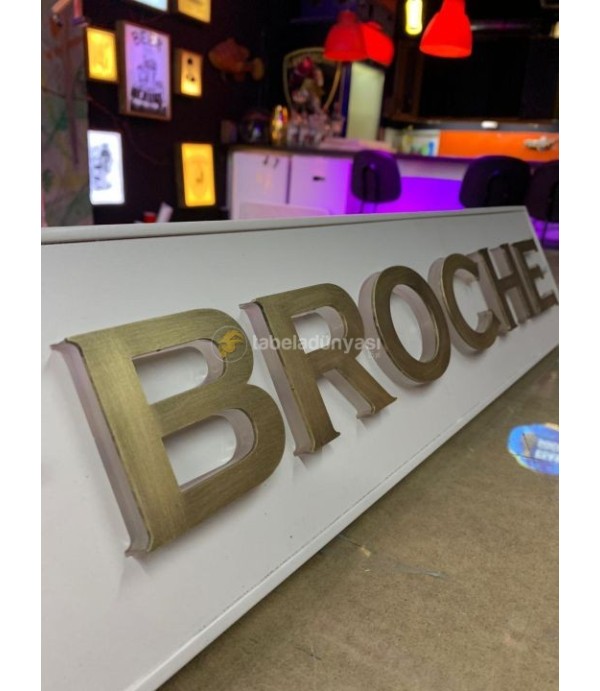 Broche Patine Boyalı Işıklı Tabela