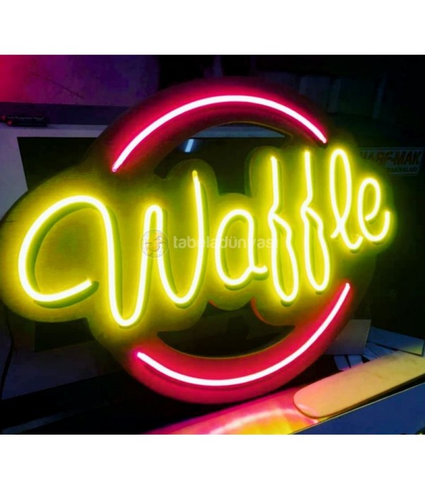 Waffle neon hortum led tabela