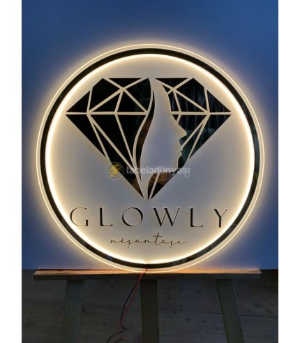 Akrilik gold aynalı neon hortum led tabela
