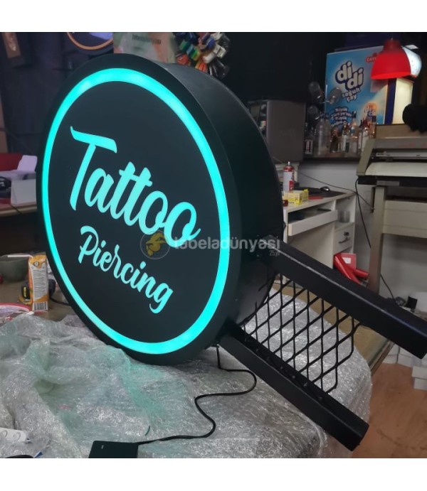 Tattoo Studio ışıklı hazır daire tabela