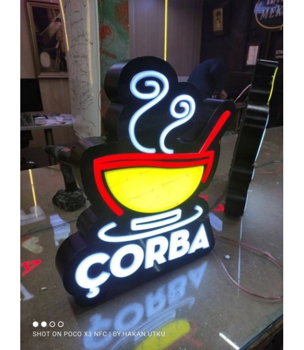 Çorba 3D led tabela