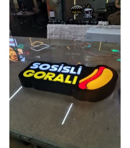 Sosisli 3D Led Tabela (Neon Etkili Tabela)