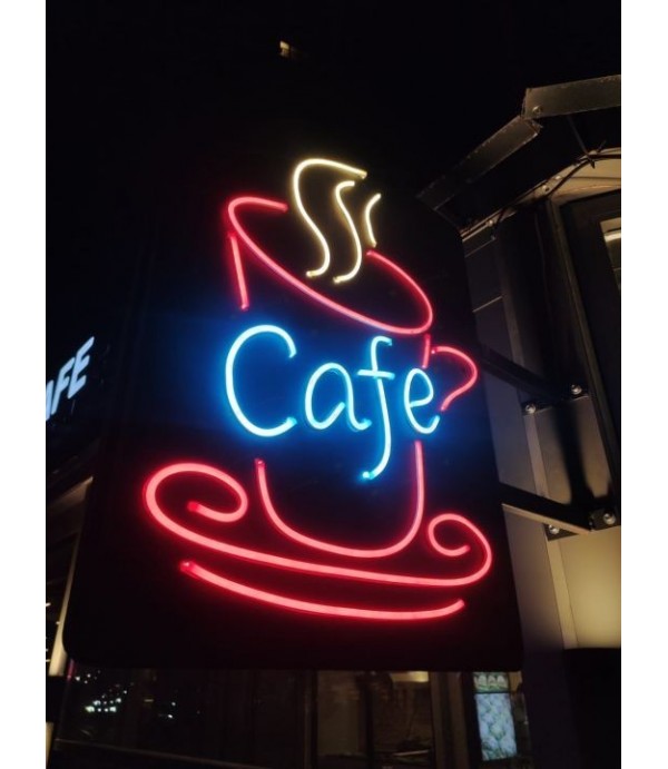 Cafe ışıklı neon hortum led fener tabela