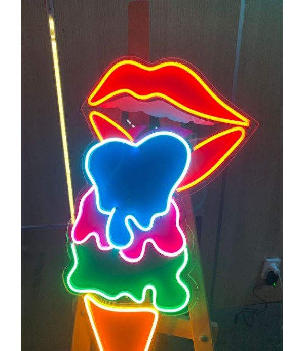 Dondurma neon hortum led tabela