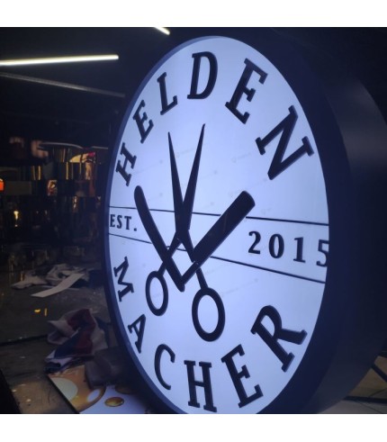 Helden Macher Barber Almanya ışıklı daire tabela