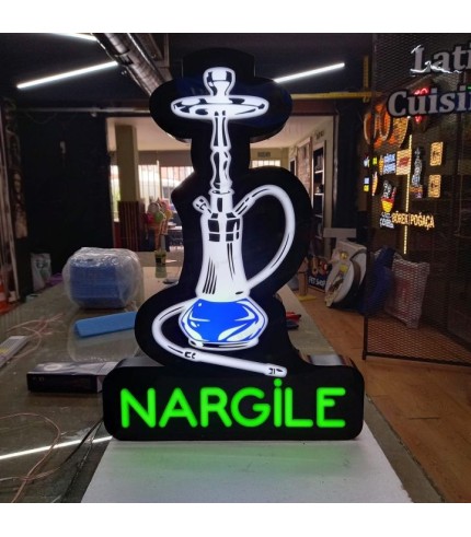 Nargile ışıklı tabela (Nargile ışıklı 3d led tabela)
