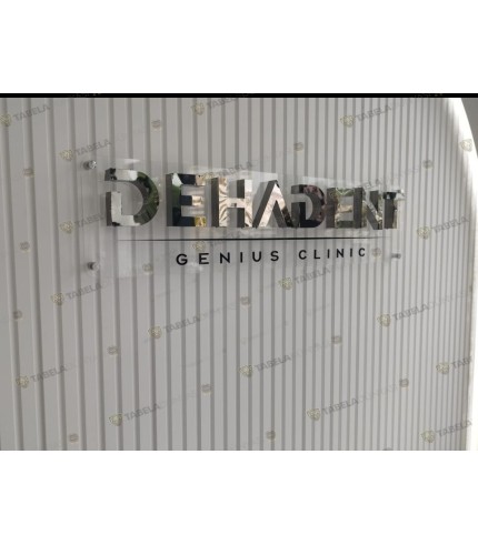 Dehadent Parlak siyah krom kutu harf