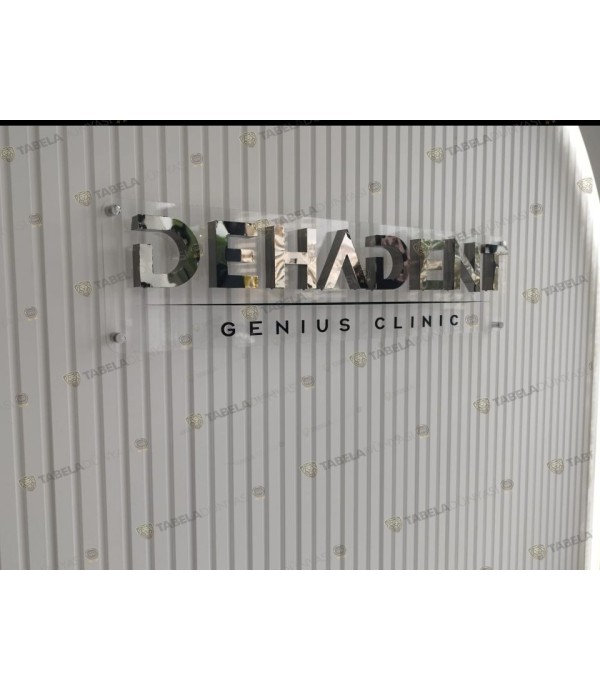 Dehadent Parlak siyah krom kutu harf