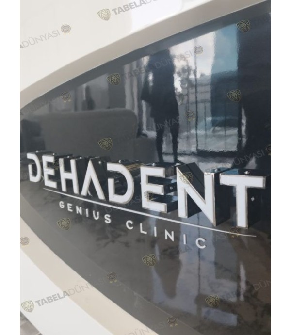 Dehadent siyah krom kutu banko tabelası