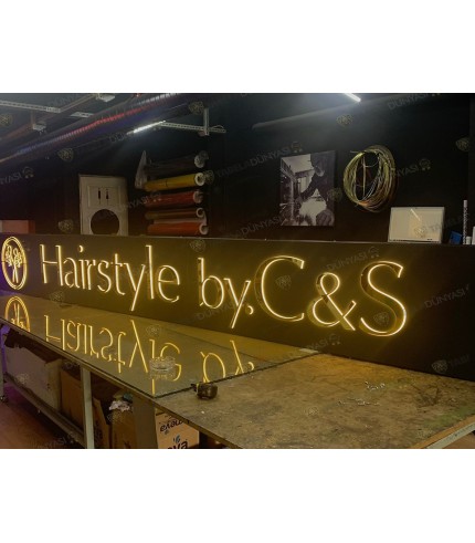Hairstyle Almanya ışıklı kesme harf tabela
