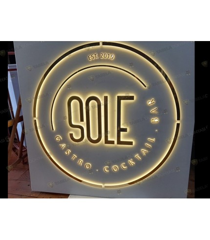 Sole Gastro gold krom ışıklı tabela