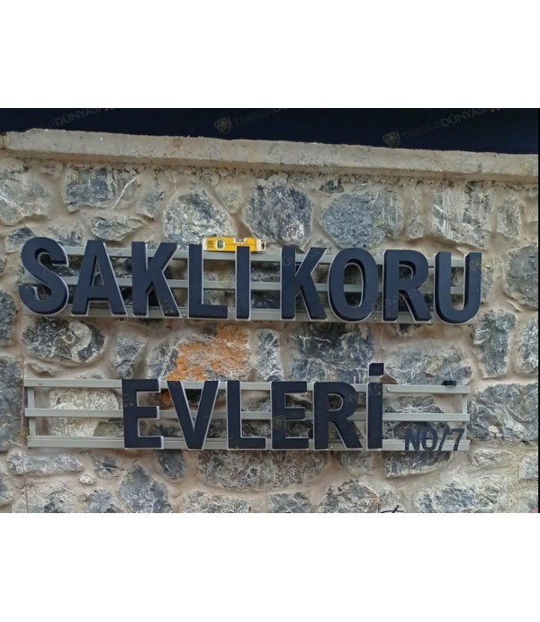 Saklı Koru Evleri Aluminyum Kutu Harf Tabela