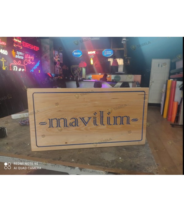 Mavilim Otel Kaş ahşap tabela