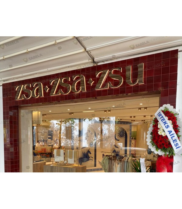 Zsa Zsa Zsu Bodrum Bronz ışıklı Kutu Harf Tabela 