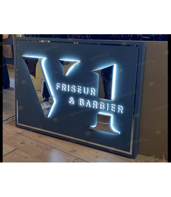 Berlin Frıseur barbıer ışıklı tabela