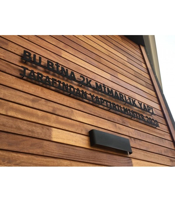 2K Mimarlık alüminyum kesme harf apartman tabelası 