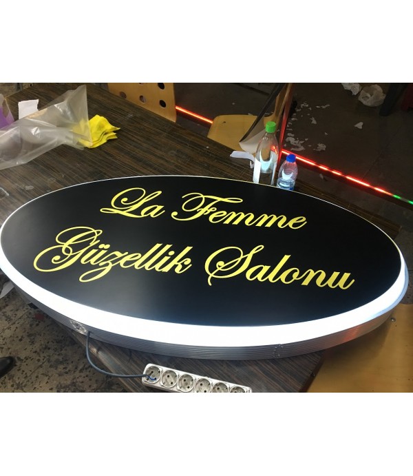 La Femme Güzellik Salonu Işıklı Elips Hazır Tabela