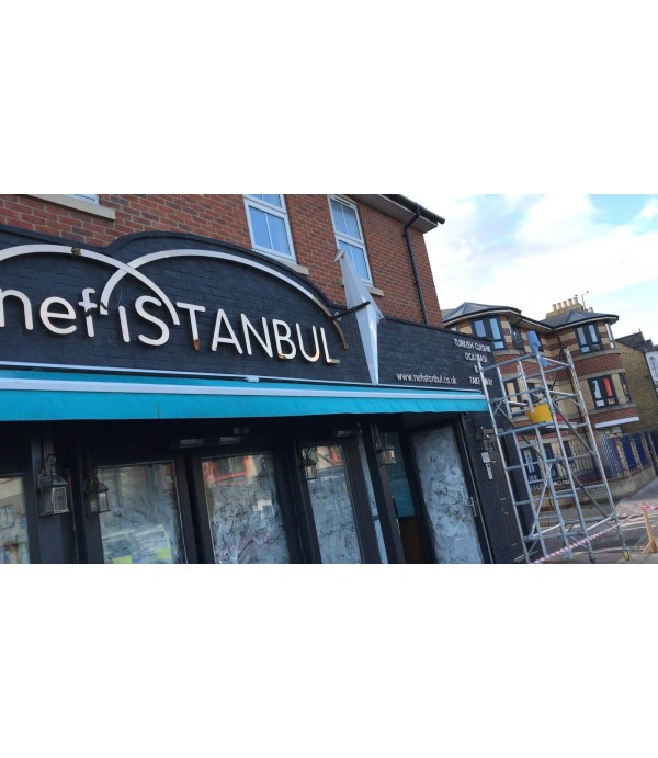 NefIstanbul Oxford  Endirek Led Sarı Gold Kutu Harf