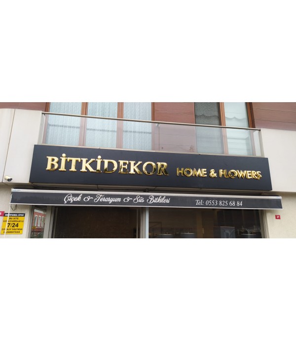 Bitki dekor home Endirekt led Gold kutu harf tabela
