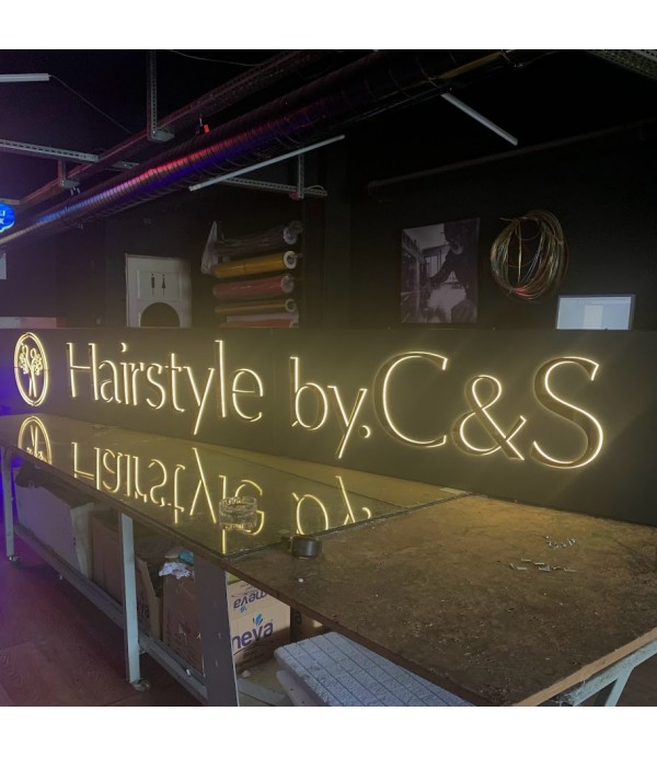 Hairstyle Almanya ışıklı kesme harf tabela