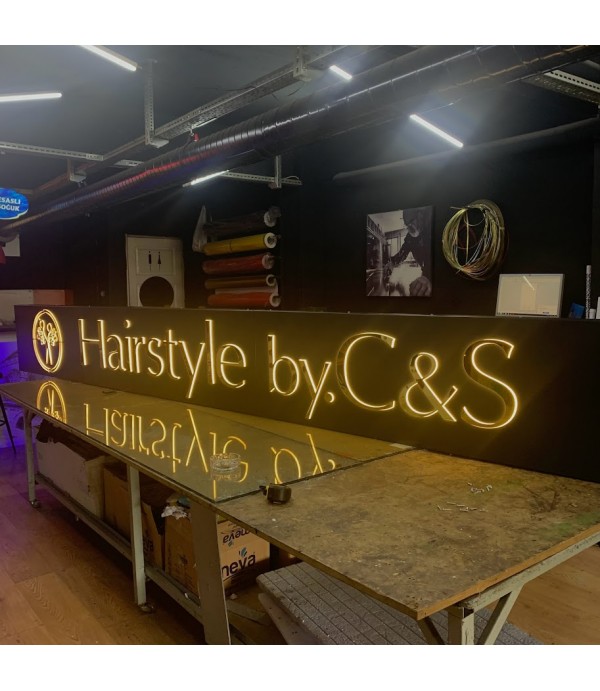 Hairstyle Almanya ışıklı kesme harf tabela