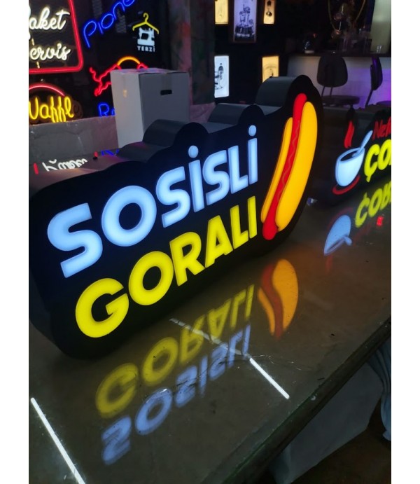 Sosisli 3D Led Tabela (Neon Etkili Tabela)