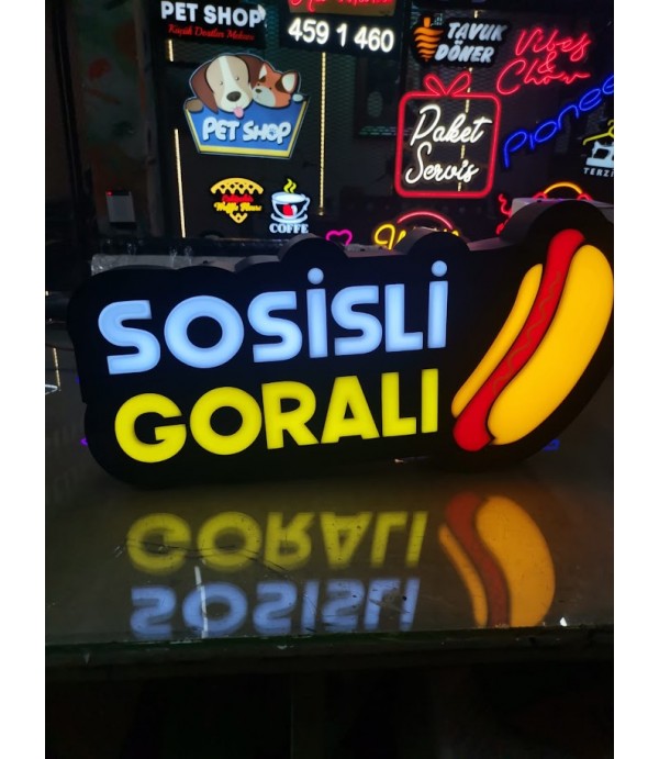 Sosisli 3D Led Tabela (Neon Etkili Tabela)