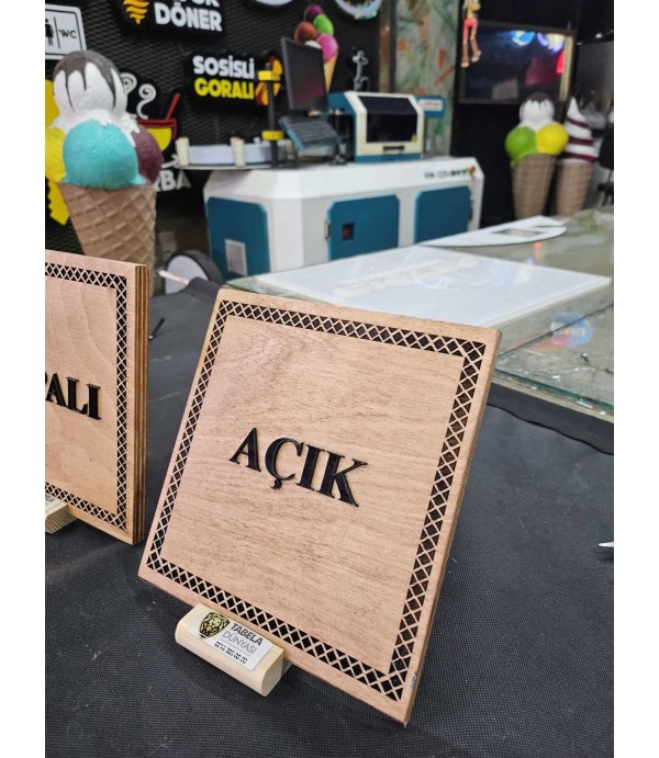 Açık Kapalı Ahşap Yönlendirme Tabelaları