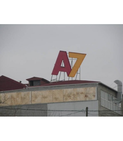 A7 Ters Tava kutu harf çatı tabelası