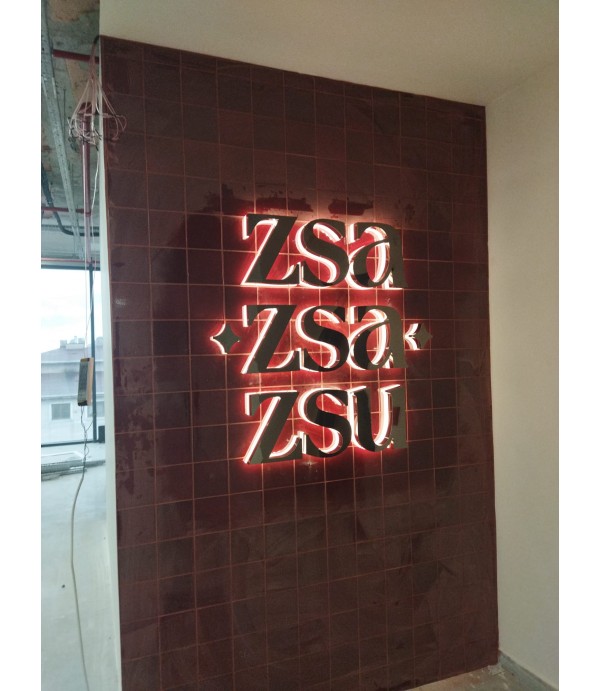 Zsa Zsa Zsu Bronz Işıklı Kutu Harfler