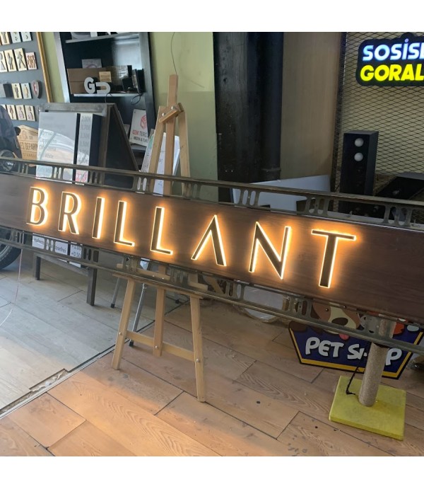 Brillant Patine eskitme ışıklı tabela